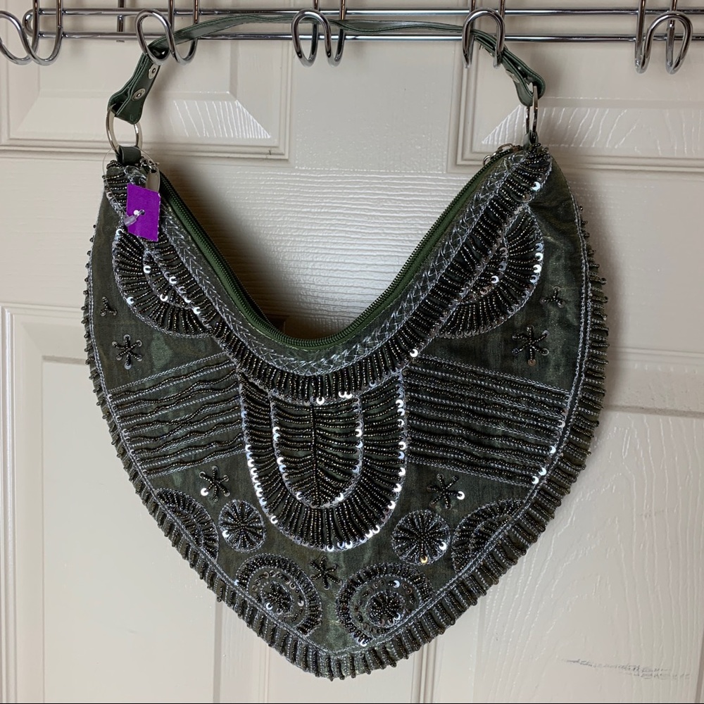 Green Beaded Evening Bag